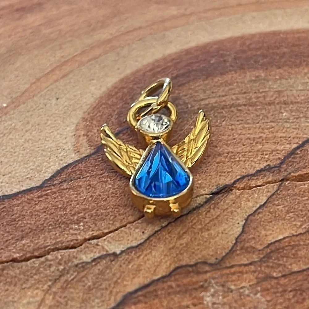 Vintage birthstone Angel charm for a necklace or‎ bracelet